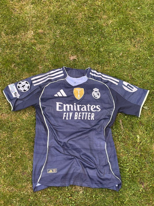Real Madrid adidas Away Shirt Player Version 2025-26 with Bellingham 5 printing